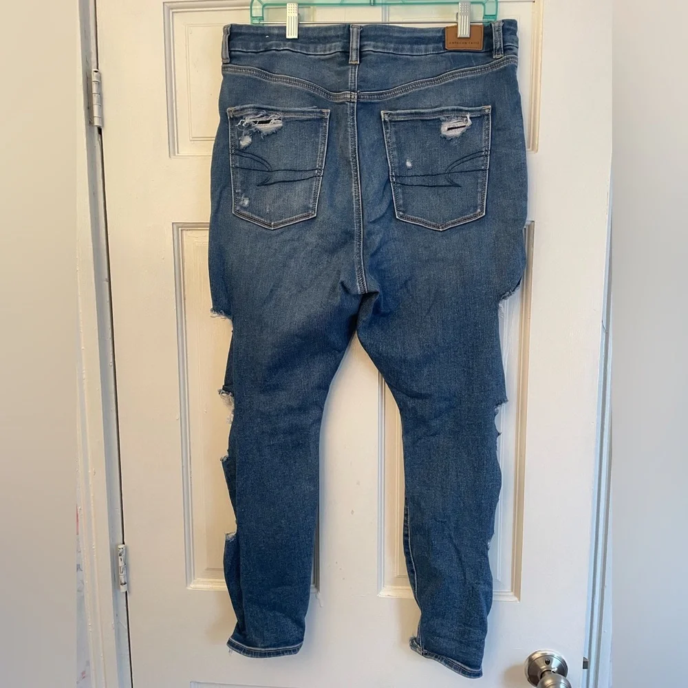 American Eagle Super Destroyed Curvy Super Hi Rise Jeggings - Picture 2 of 10